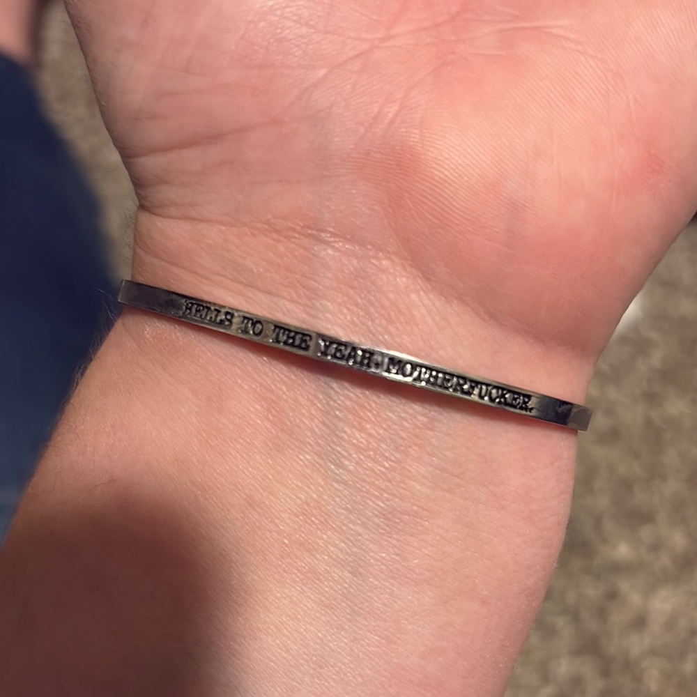 Silver Engraved Bangle Bracelet